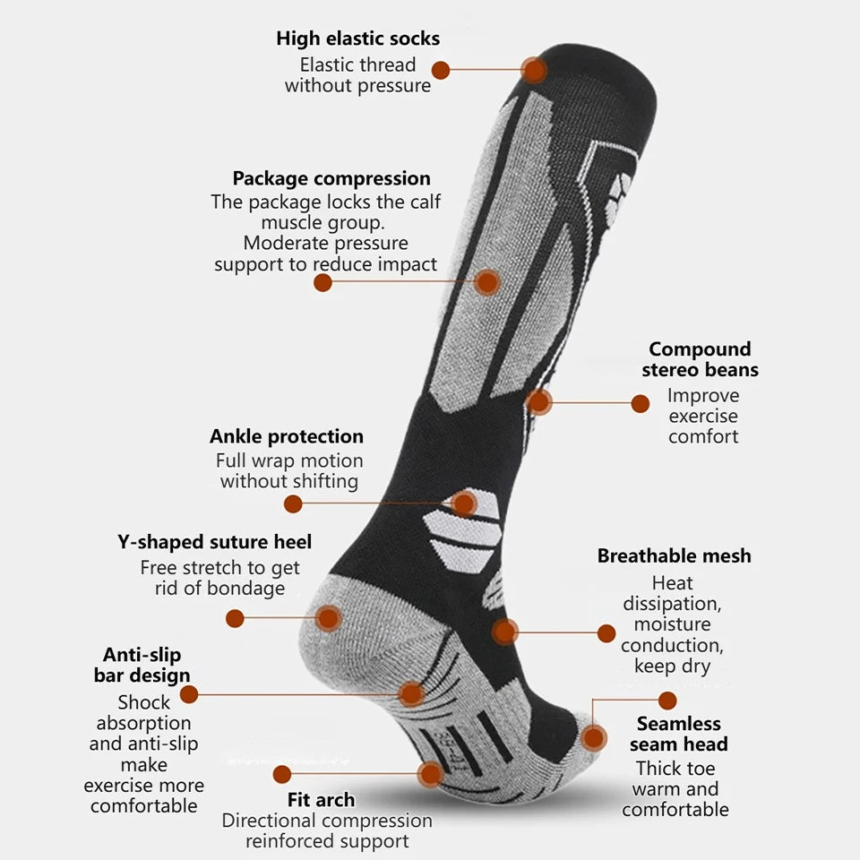 Knee High Compression Socks, Ski Socks for Women and Men