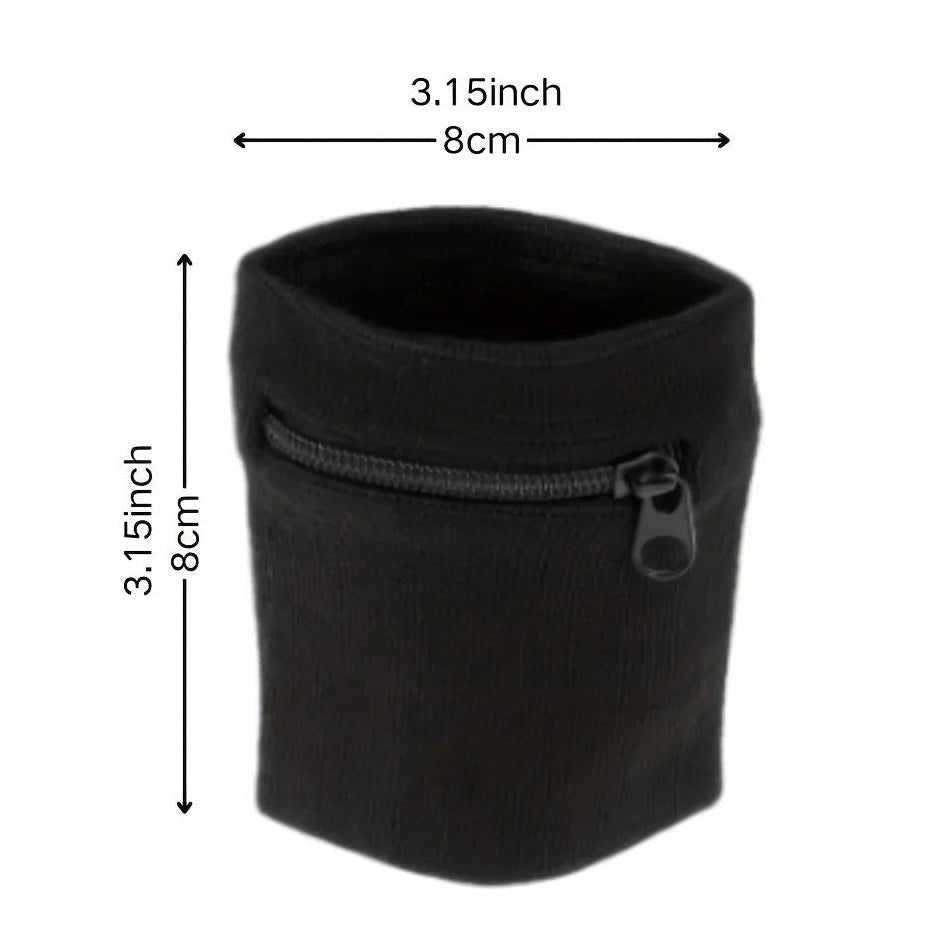 Zipper Wristbands with Hidden Pocket for Keys and Cards, Sweat Bands for Running and Gym, Running Accessories, 1 Pair_05