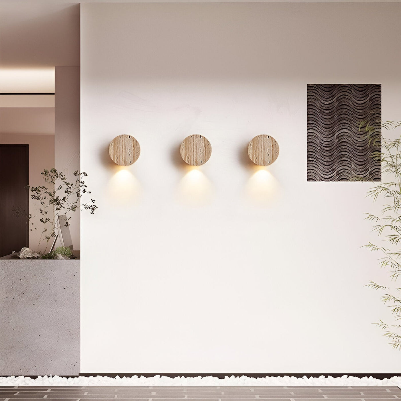 Wabi-Sabi | Wall Sconce Lighting with Natural Travertine & Warm LED | Minimalist Design for Tranquil Ambience 1