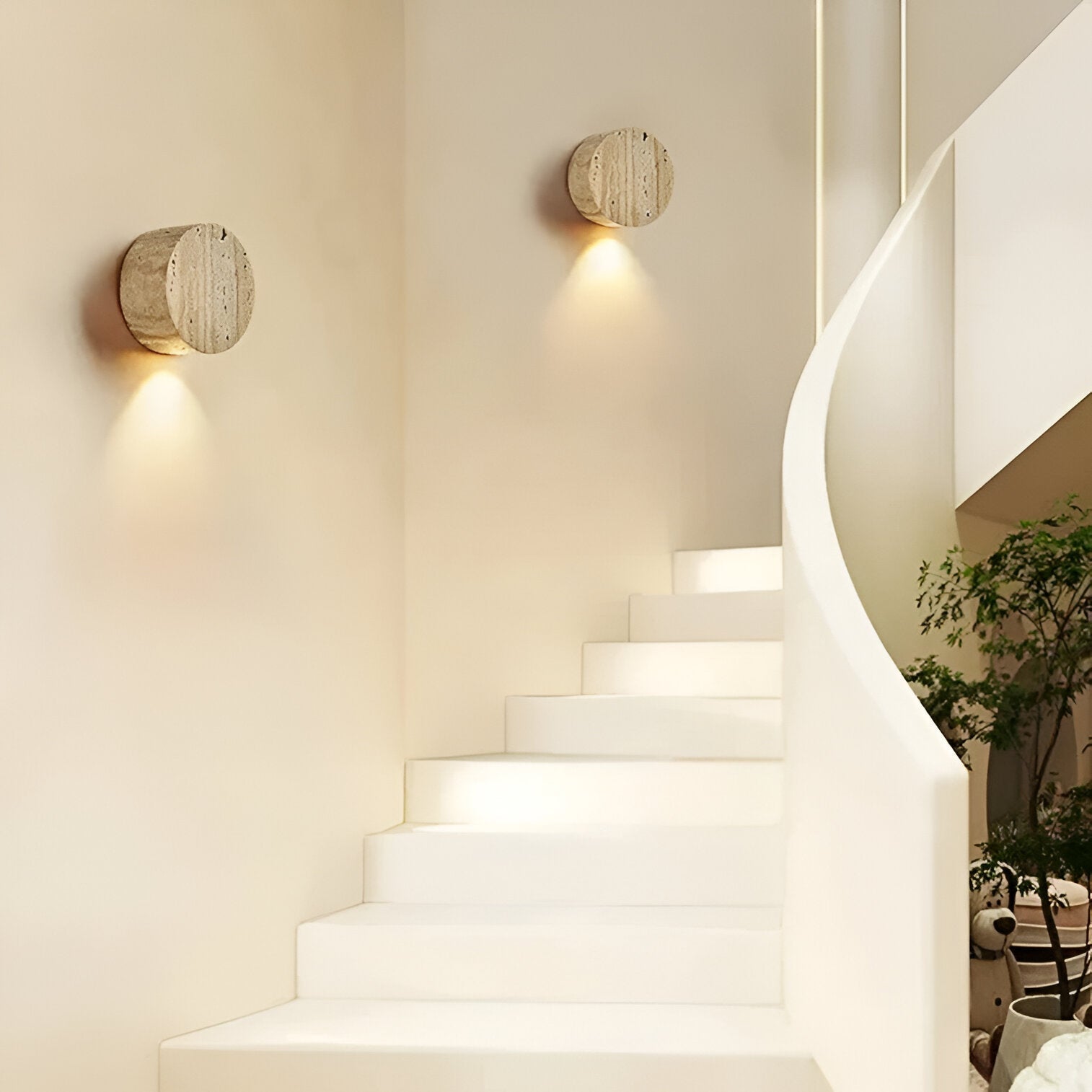 Wabi-Sabi | Wall Sconce Lighting with Natural Travertine & Warm LED | Minimalist Design for Tranquil Ambience 2
