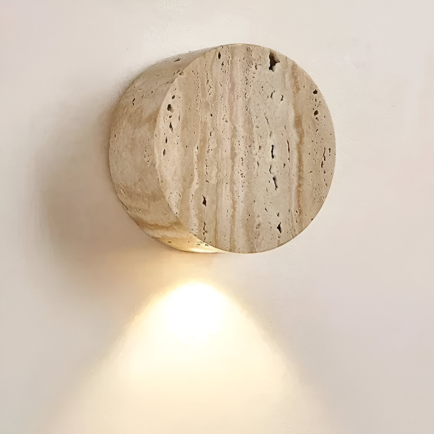 Wabi-Sabi | Wall Sconce Lighting with Natural Travertine & Warm LED | Minimalist Design for Tranquil Ambience 5