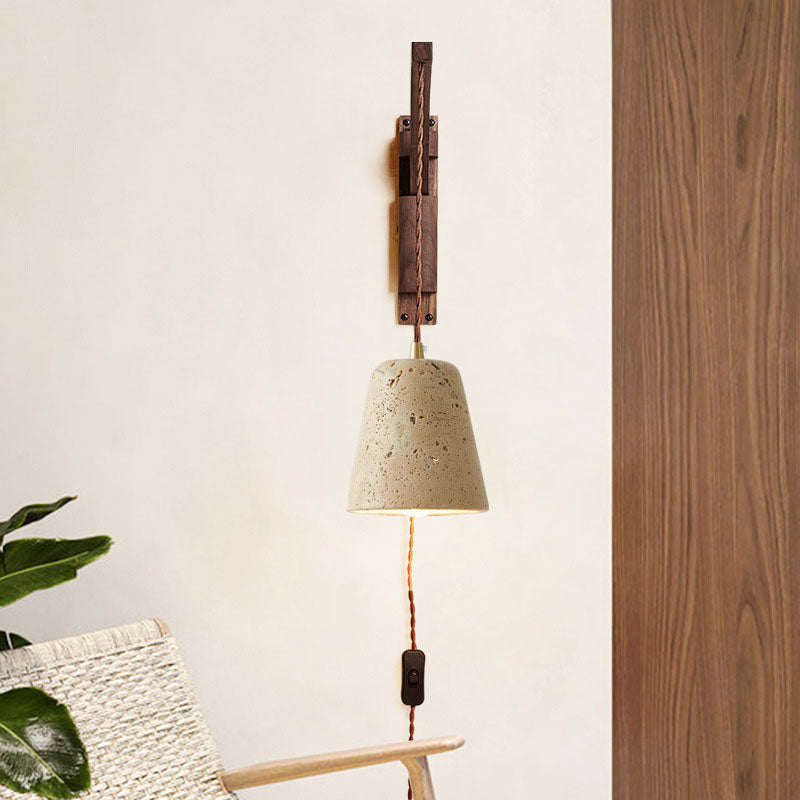 WabiSabiGlow | Elegant Natural Wood Glass Dome Wall Sconce Light 2