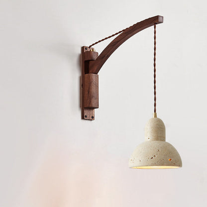 WabiSabiGlow | Elegant Natural Wood Glass Dome Wall Sconce Light 4