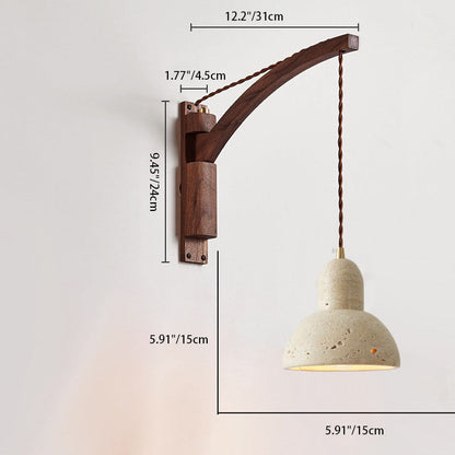 WabiSabiGlow | Elegant Natural Wood Glass Dome Wall Sconce Light 5