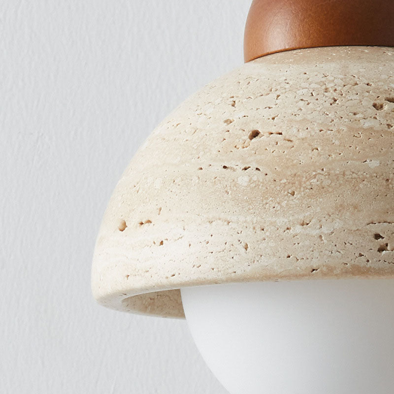WabiSabiGlow | Elegant Natural Wood Glass Dome Wall Sconce Light 8