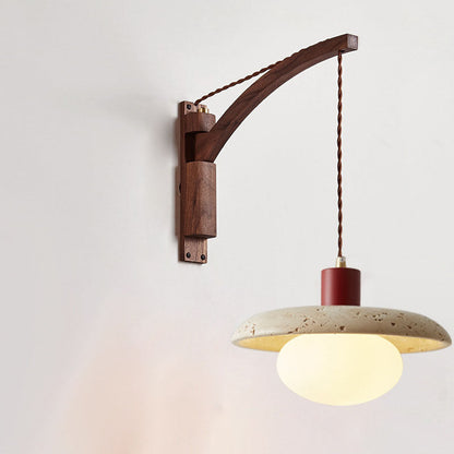 WabiSabiGlow | Elegant Natural Wood Glass Dome Wall Sconce Light 9
