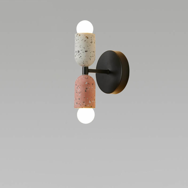 WabiSabiGlow | Elegant Textured Cement Dual-Light Wall Sconce Lighting 10