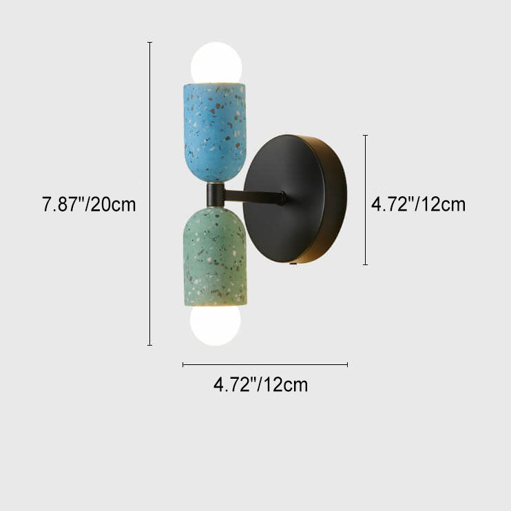 WabiSabiGlow | Elegant Textured Cement Dual-Light Wall Sconce Lighting 6