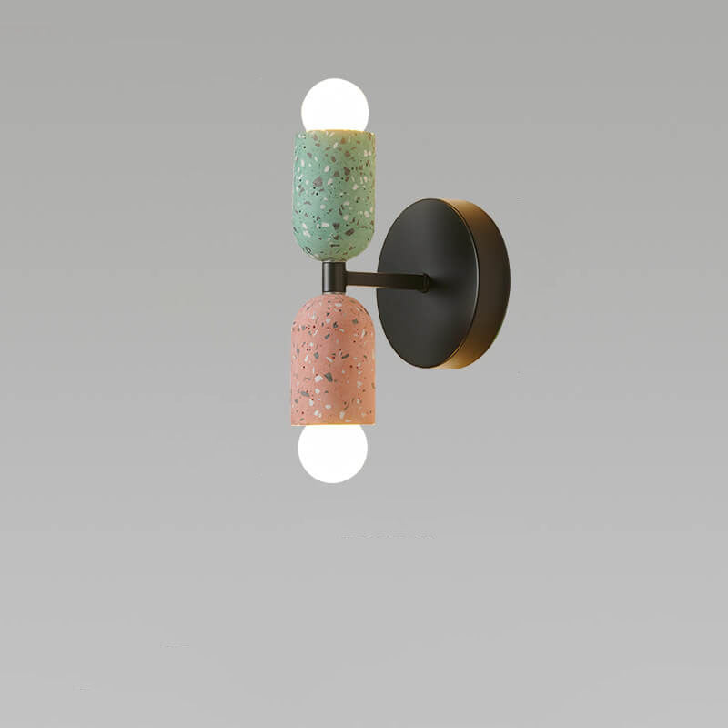 WabiSabiGlow | Elegant Textured Cement Dual-Light Wall Sconce Lighting 9