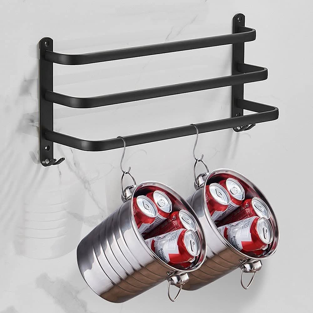Bathroom Wall Shelf, Wall Mounted Bathroom Shelf in Aluminium, Towel Shelf for Bathroom Storage and Accessories_03