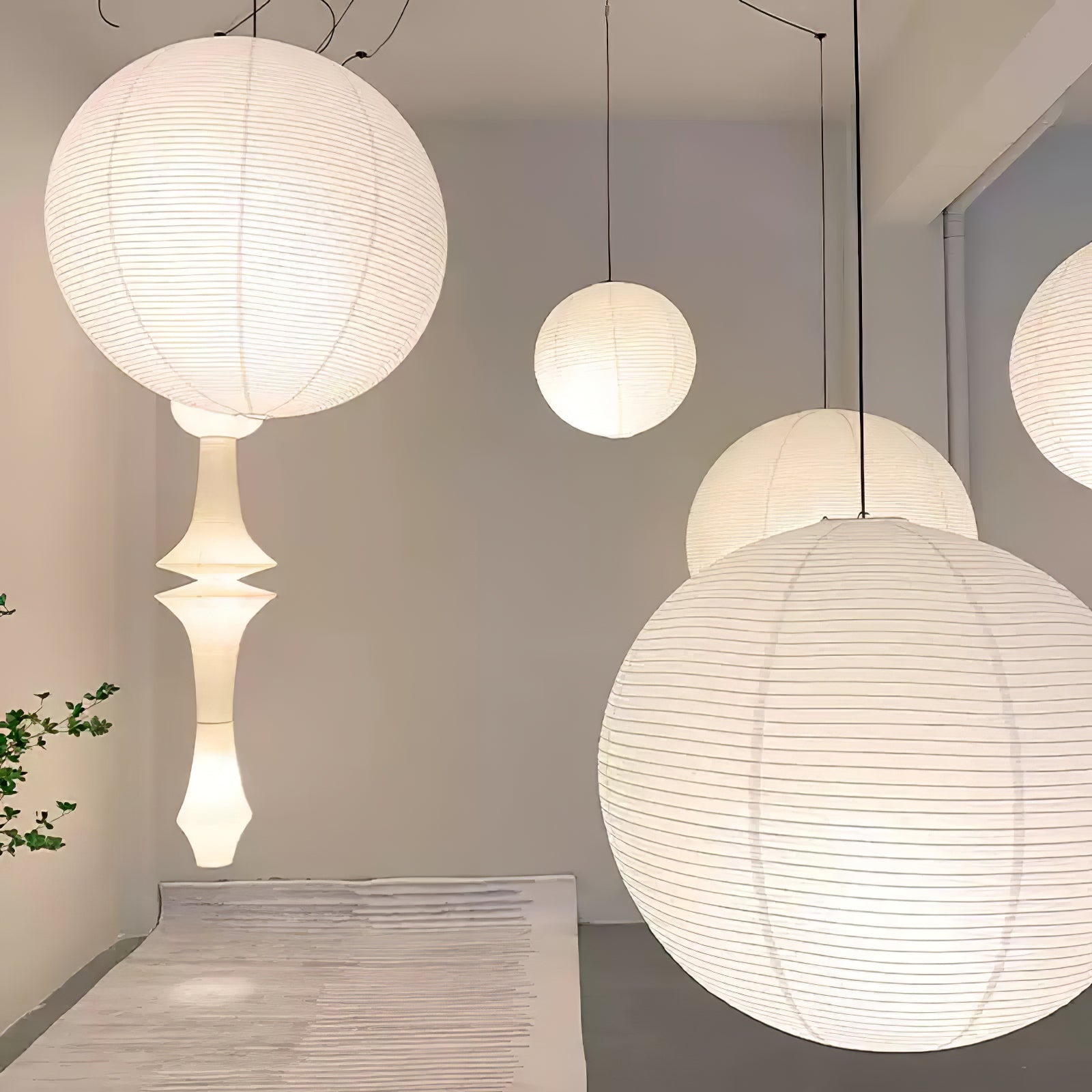 WashiGlow | Elegant Minimalist Japanese Paper Pendant Light Fixture 5