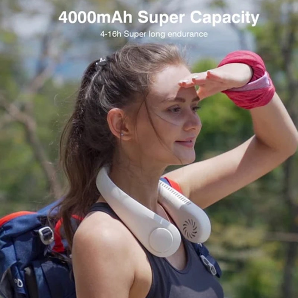 Wearable Neck Fan | Rechargeable Portable Fan with Bladeless Design | Hands-Free Cooling for Outdoor Activities