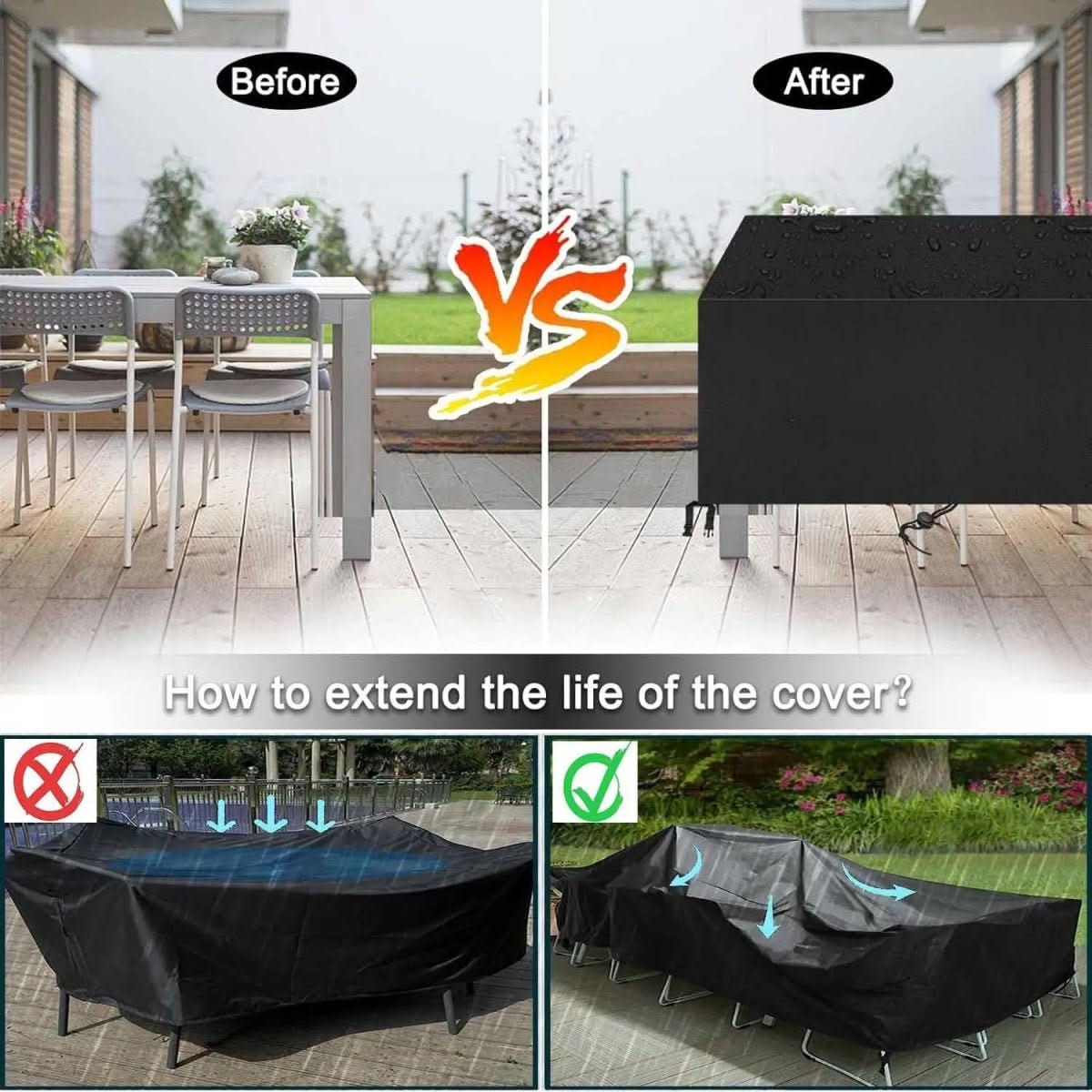 Garden Furniture Covers for Lounge and Dining Sets, Outdoor Furniture Cover with Straps, Patio Furniture Cover_04