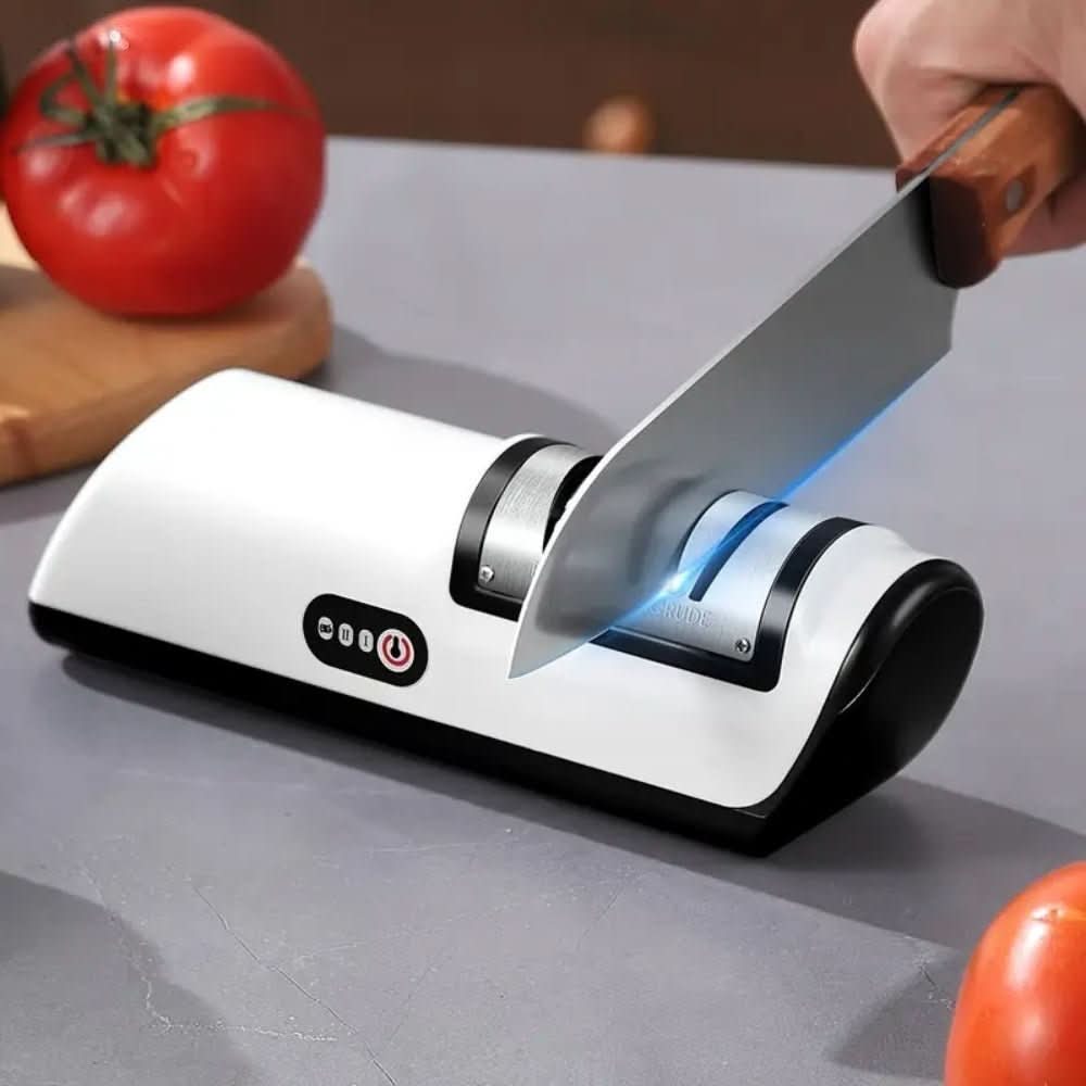 Electric Knife Sharpener, Rechargeable Sharpener for Knives, 2 Stage Knife Sharpener for Ceramic and Steel Blades