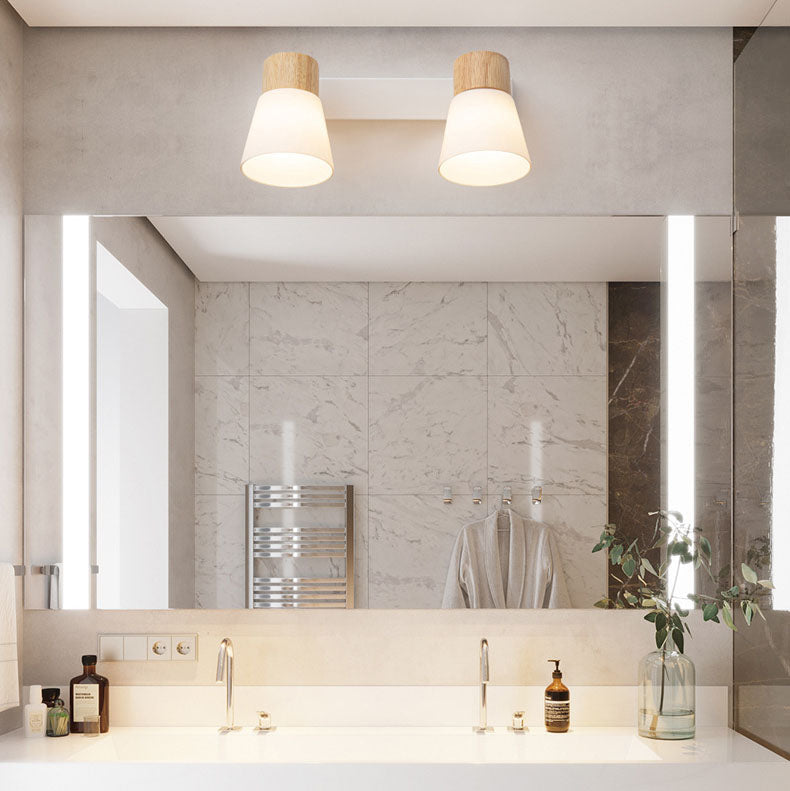 WoodCone | Stylish Modern Minimalist 2-Light Bathroom Wall Sconce 6
