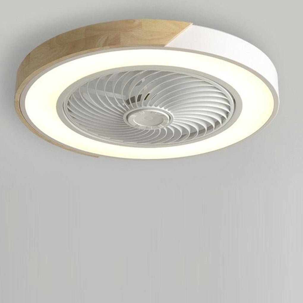 WoodenAura | Elegant Modern LED Ceiling Light with Integrated Fan
