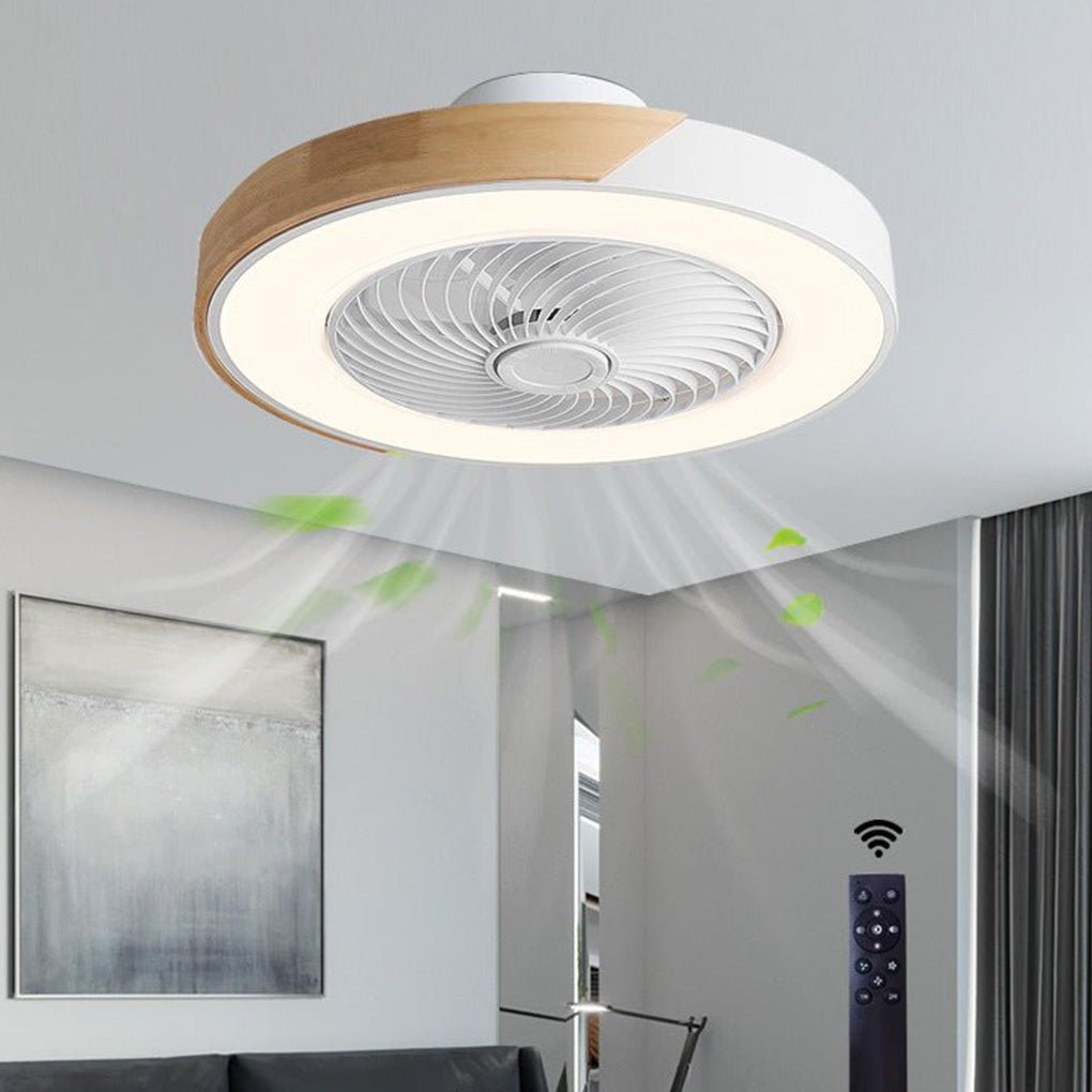 WoodenAura | Elegant Modern LED Ceiling Light with Integrated Fan 2