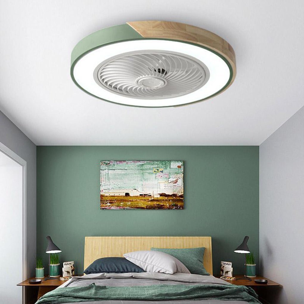 WoodenAura | Elegant Modern LED Ceiling Light with Integrated Fan 6