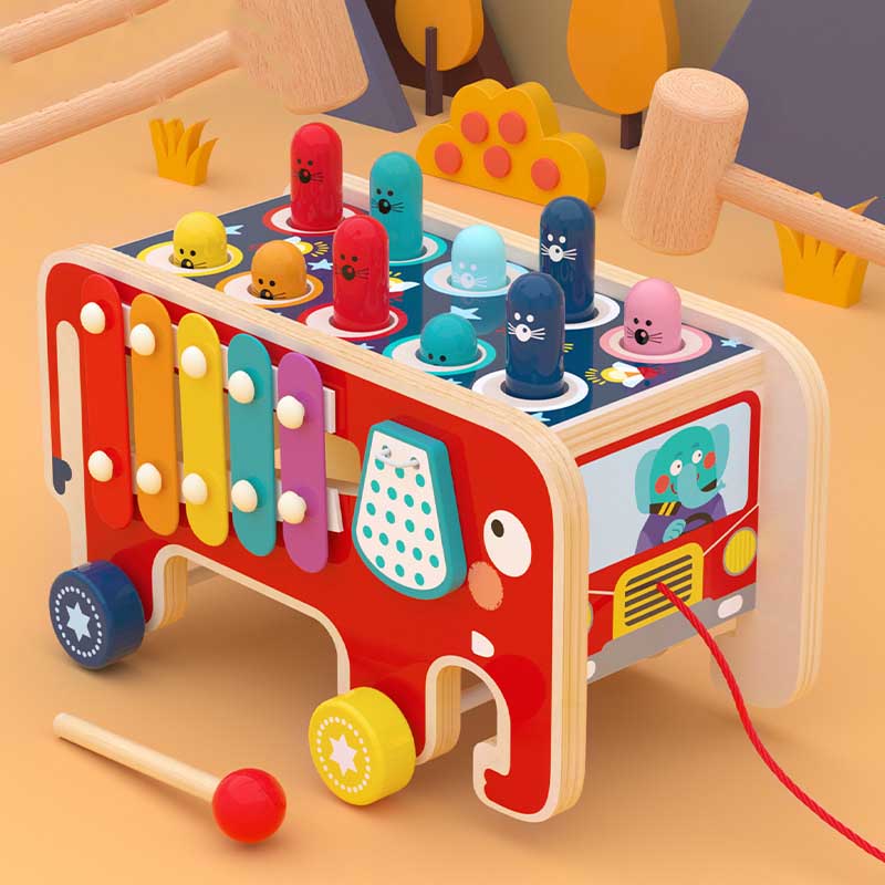 Wooden Mallet Xylophone Game | Engaging Learning Toy for Motor Skills Development | Educational Toys for 1-3 Year Olds 0