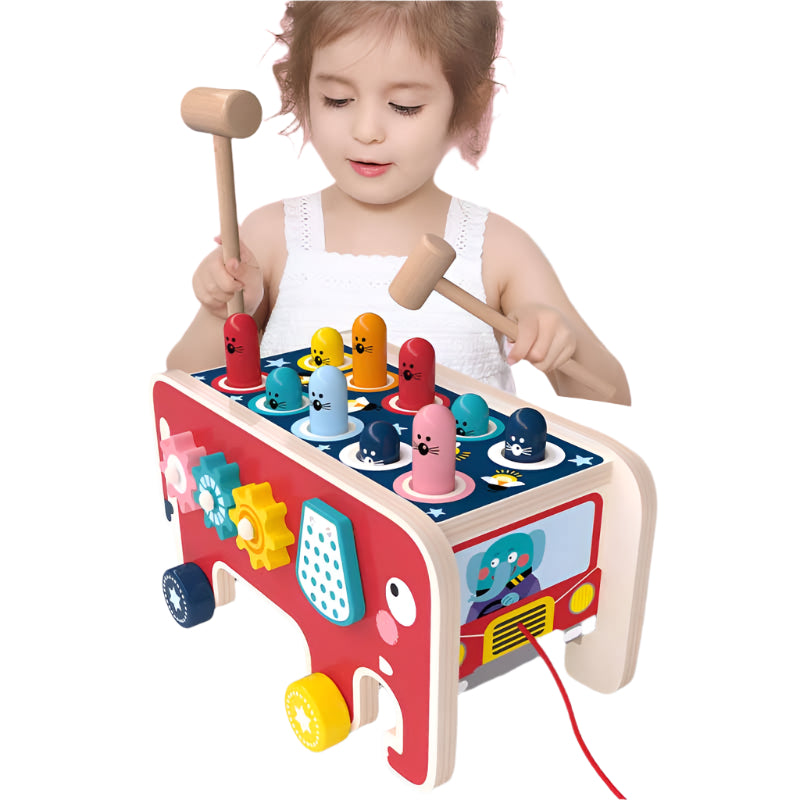 Wooden Mallet Xylophone Game | Engaging Learning Toy for Motor Skills Development | Educational Toys for 1-3 Year Olds
