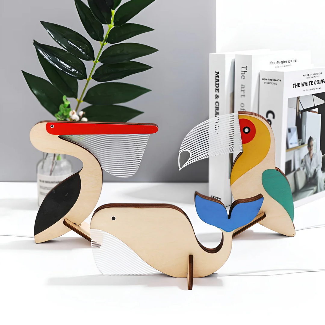 WoodlandGlow | Charming Minimalist LED Bedside Table Lamp for Cozy Spaces