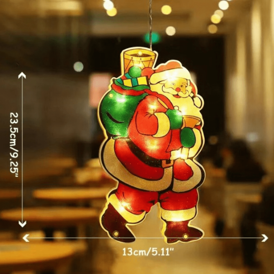 Christmas Lights for Windows, Xmas Window Decorations with LED String Lights, Light Up Christmas Decorations Indoor