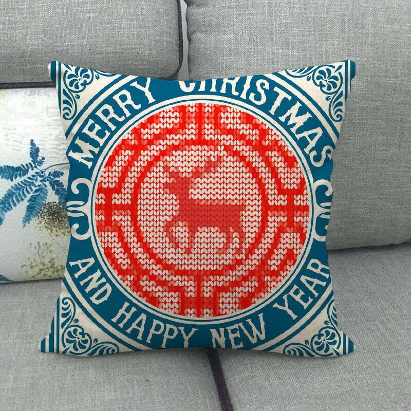 Christmas Cushion Covers, Velvet Cushion Cover 45 x 45 cm with Hidden Zip, Christmas Decorations for Living Room