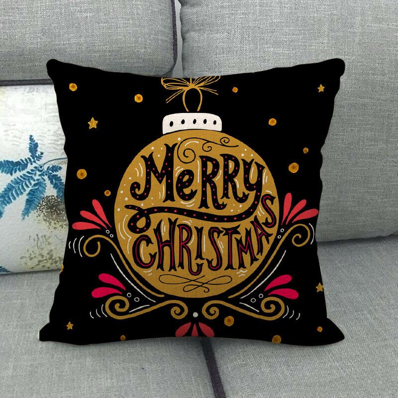 Christmas Cushion Covers, Velvet Cushion Cover 45 x 45 cm with Hidden Zip, Christmas Decorations for Living Room