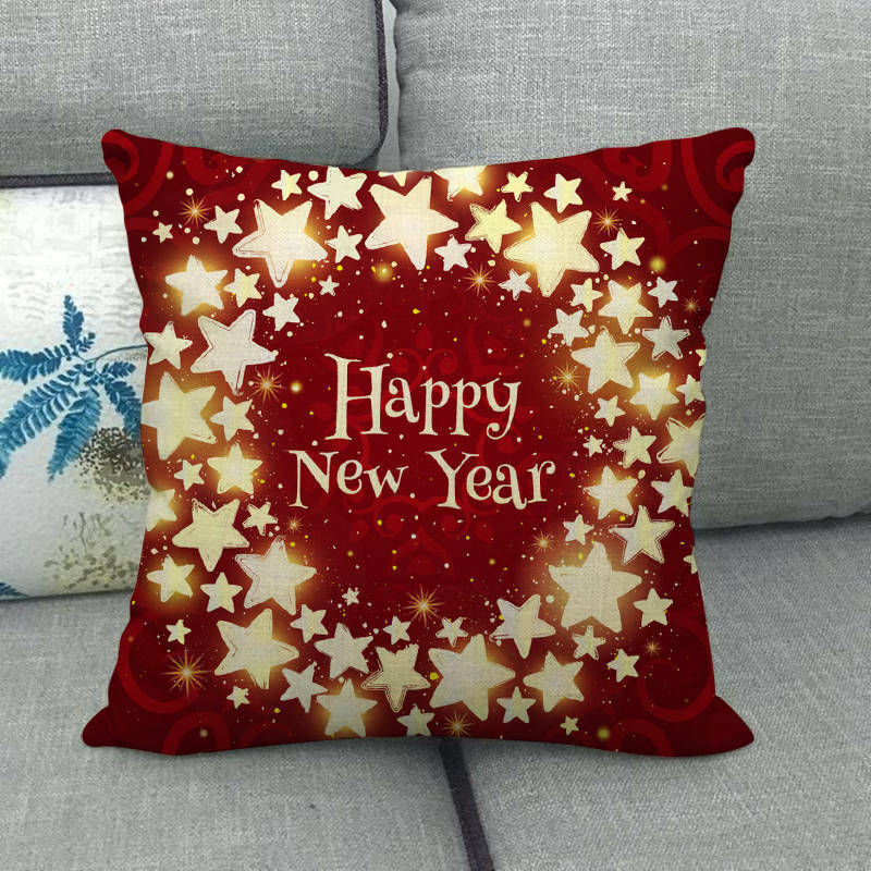 Christmas Cushion Covers, Velvet Cushion Cover 45 x 45 cm with Hidden Zip, Christmas Decorations for Living Room