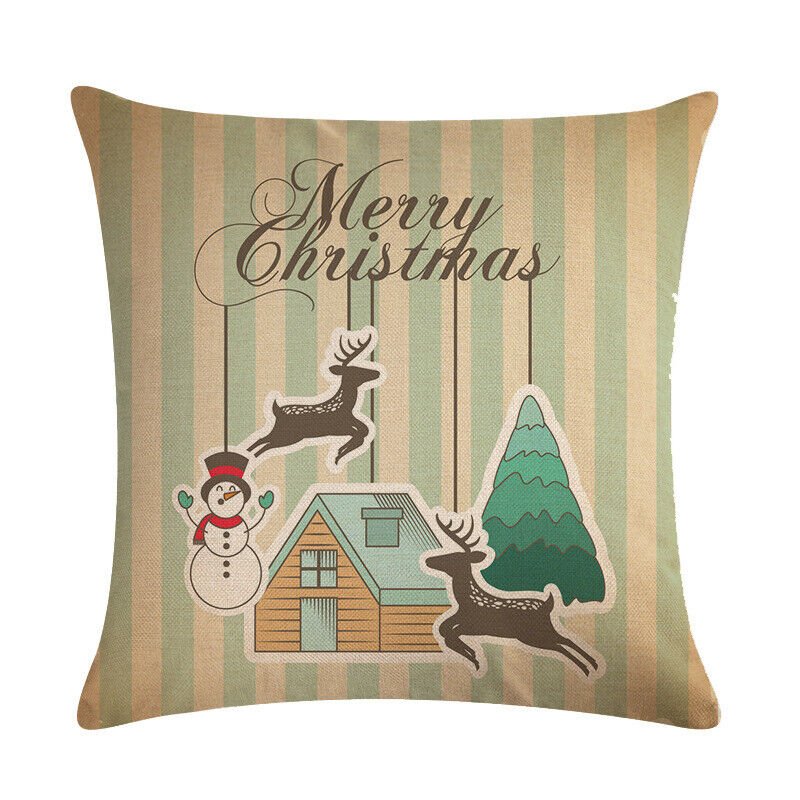 Christmas Cushion Covers, Velvet Cushion Cover 45 x 45 cm with Hidden Zip, Christmas Decorations for Living Room