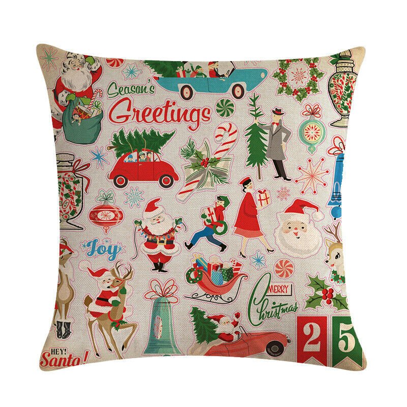 Christmas Cushion Covers, Velvet Cushion Cover 45 x 45 cm with Hidden Zip, Christmas Decorations for Living Room