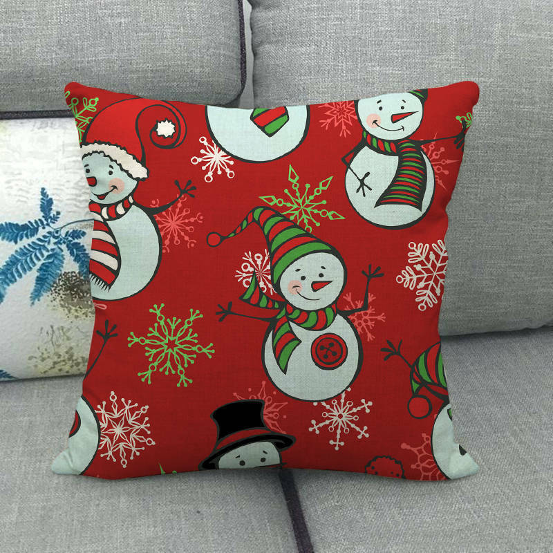 Christmas Cushion Covers, Velvet Cushion Cover 45 x 45 cm with Hidden Zip, Christmas Decorations for Living Room