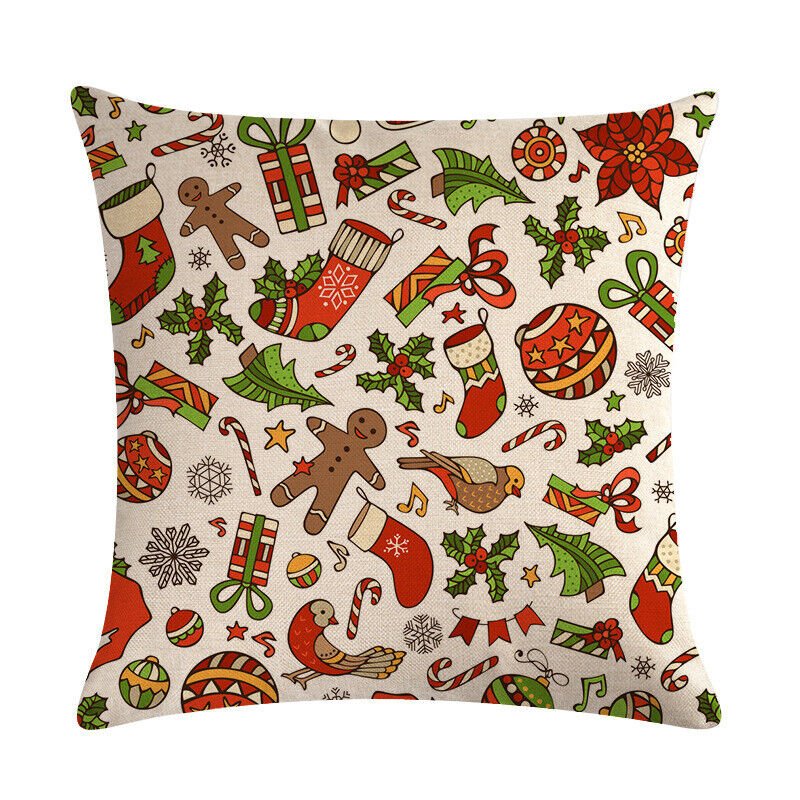 Christmas Cushion Covers, Velvet Cushion Cover 45 x 45 cm with Hidden Zip, Christmas Decorations for Living Room