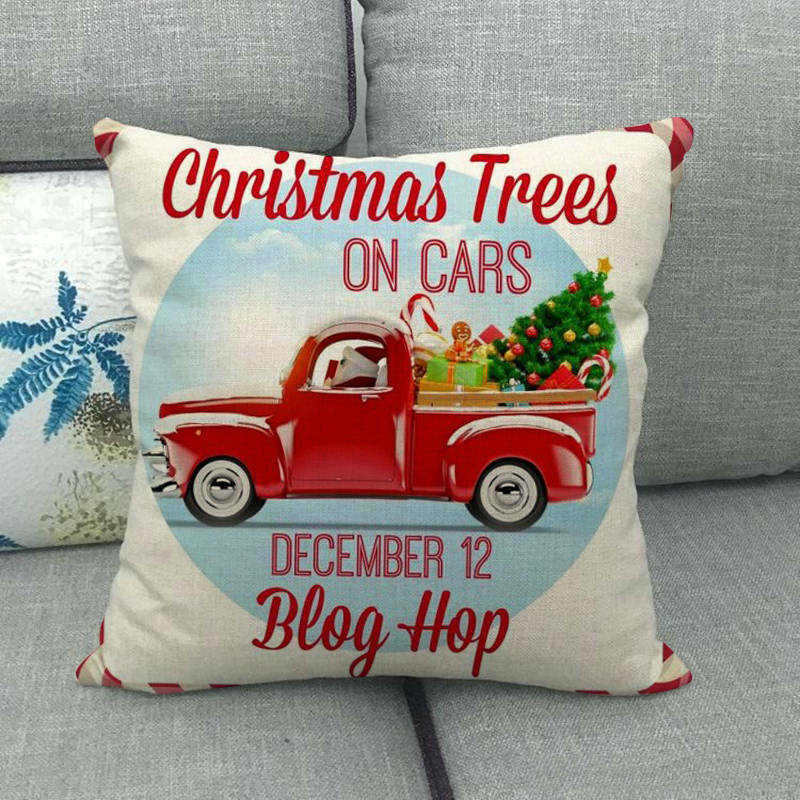 Christmas Cushion Covers, Velvet Cushion Cover 45 x 45 cm with Hidden Zip, Christmas Decorations for Living Room