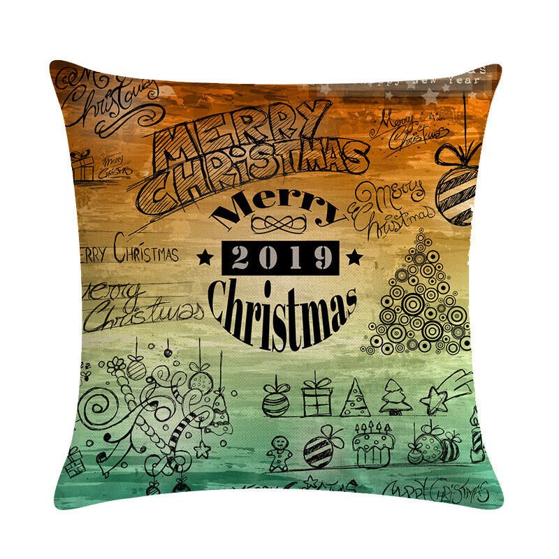 Christmas Cushion Covers, Velvet Cushion Cover 45 x 45 cm with Hidden Zip, Christmas Decorations for Living Room