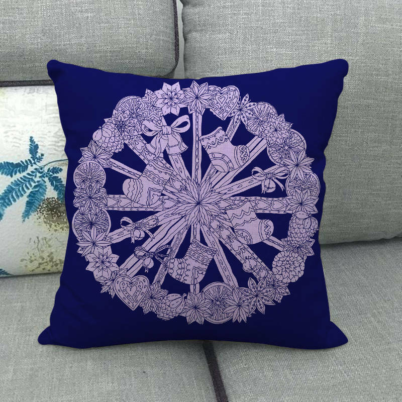 Christmas Cushion Covers, Velvet Cushion Cover 45 x 45 cm with Hidden Zip, Christmas Decorations for Living Room