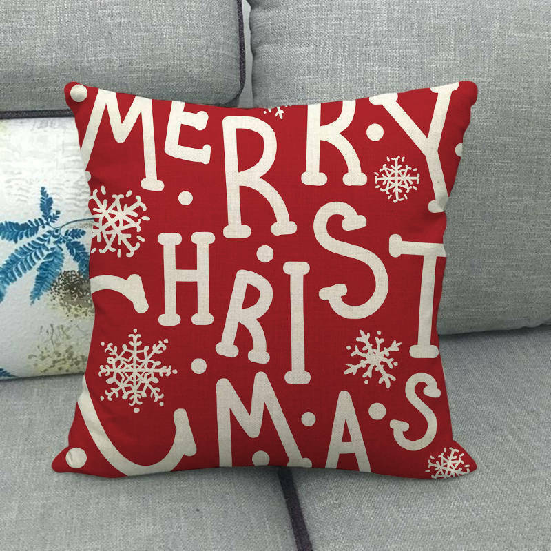 Christmas Cushion Covers, Velvet Cushion Cover 45 x 45 cm with Hidden Zip, Christmas Decorations for Living Room