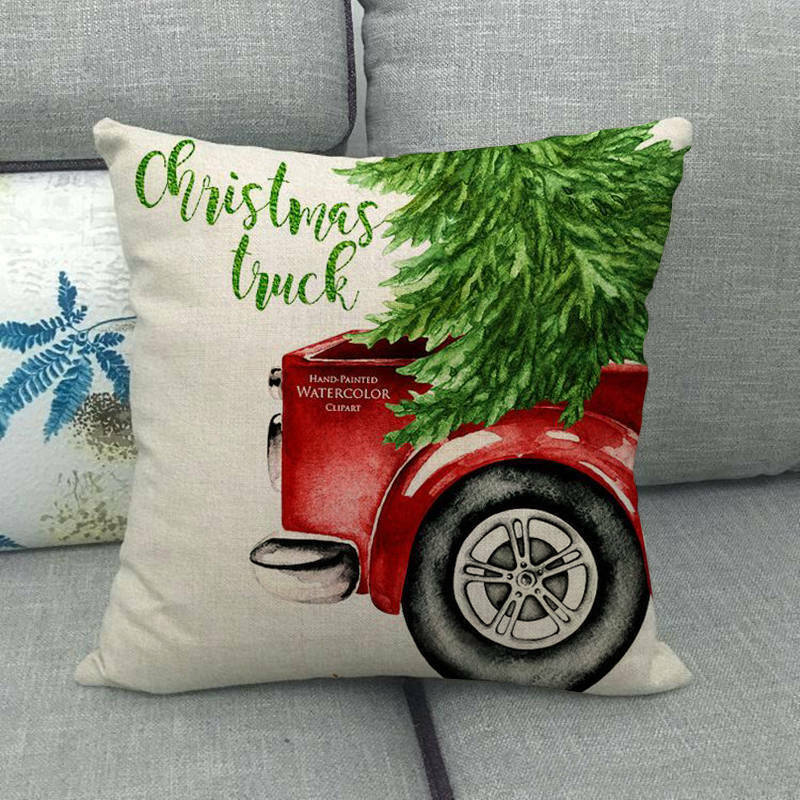 Christmas Cushion Covers, Velvet Cushion Cover 45 x 45 cm with Hidden Zip, Christmas Decorations for Living Room