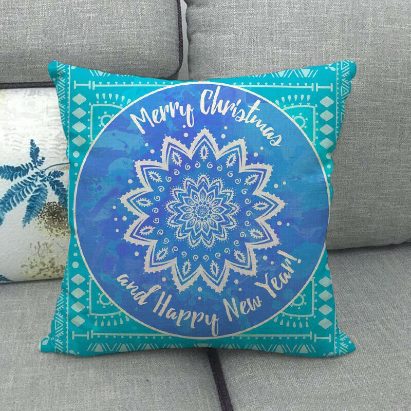 Christmas Cushion Covers, Velvet Cushion Cover 45 x 45 cm with Hidden Zip, Christmas Decorations for Living Room