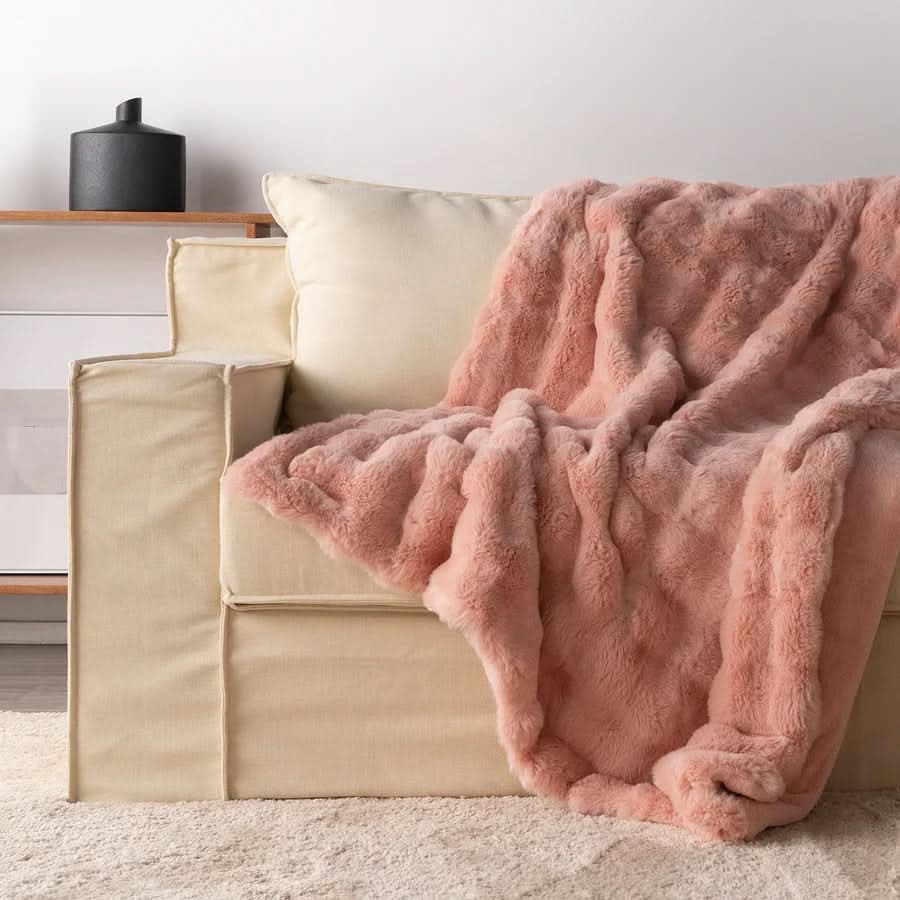 Throw Blankets, Faux Fur Throw for Sofa, Soft Bed Throw, Double Layer Sofa Blanket for Winter_11