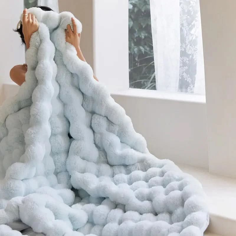 Throw Blankets, Faux Fur Throw for Sofa, Soft Bed Throw, Double Layer Sofa Blanket for Winter_02