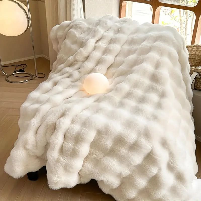 Throw Blankets, Faux Fur Throw for Sofa, Soft Bed Throw, Double Layer Sofa Blanket for Winter_05