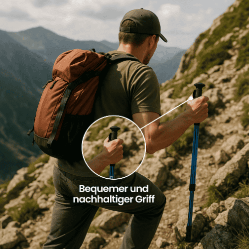 Adjustable Trekking Pole, Telescopic Hiking Pole in Aluminium or Carbon, Folding Walking Stick, Nordic Walking Pole_04