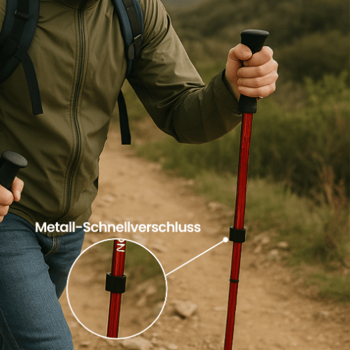 Adjustable Trekking Pole, Telescopic Hiking Pole in Aluminium or Carbon, Folding Walking Stick, Nordic Walking Pole_06