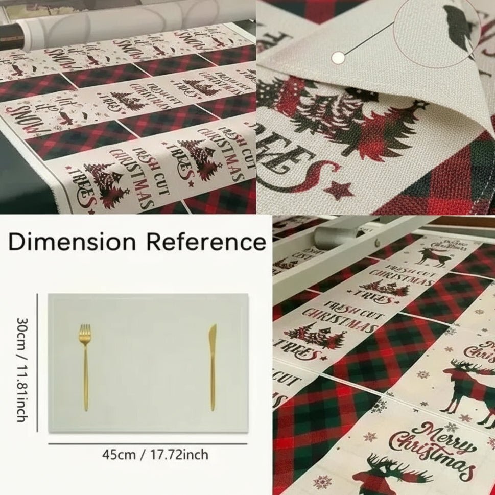 Christmas Placemats with Gnome Design, Heat Resistant Table Mats, Non Slip Christmas Table Decorations, 32 x 42 cm_03