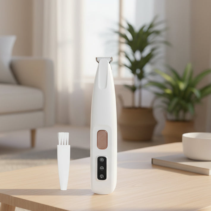 Dog Hair Trimmer for Paws and Face, Quiet Dog Clippers with LED Light, Cat Hair Trimmer, Washable Dog Paw Trimmer