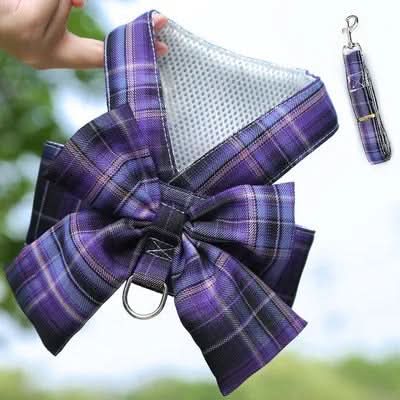 Dog Harness with Bow, Mesh Puppy Harness with Adjustable Straps