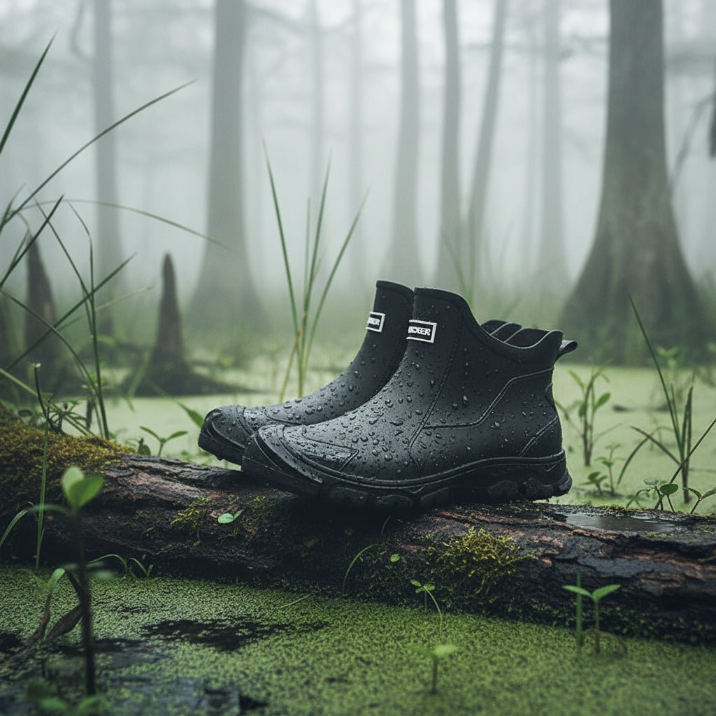 Ankle Wellies, Short Wellington Boots with Non Slip Sole, Waterproof Boots for Gardening and Fishing_08