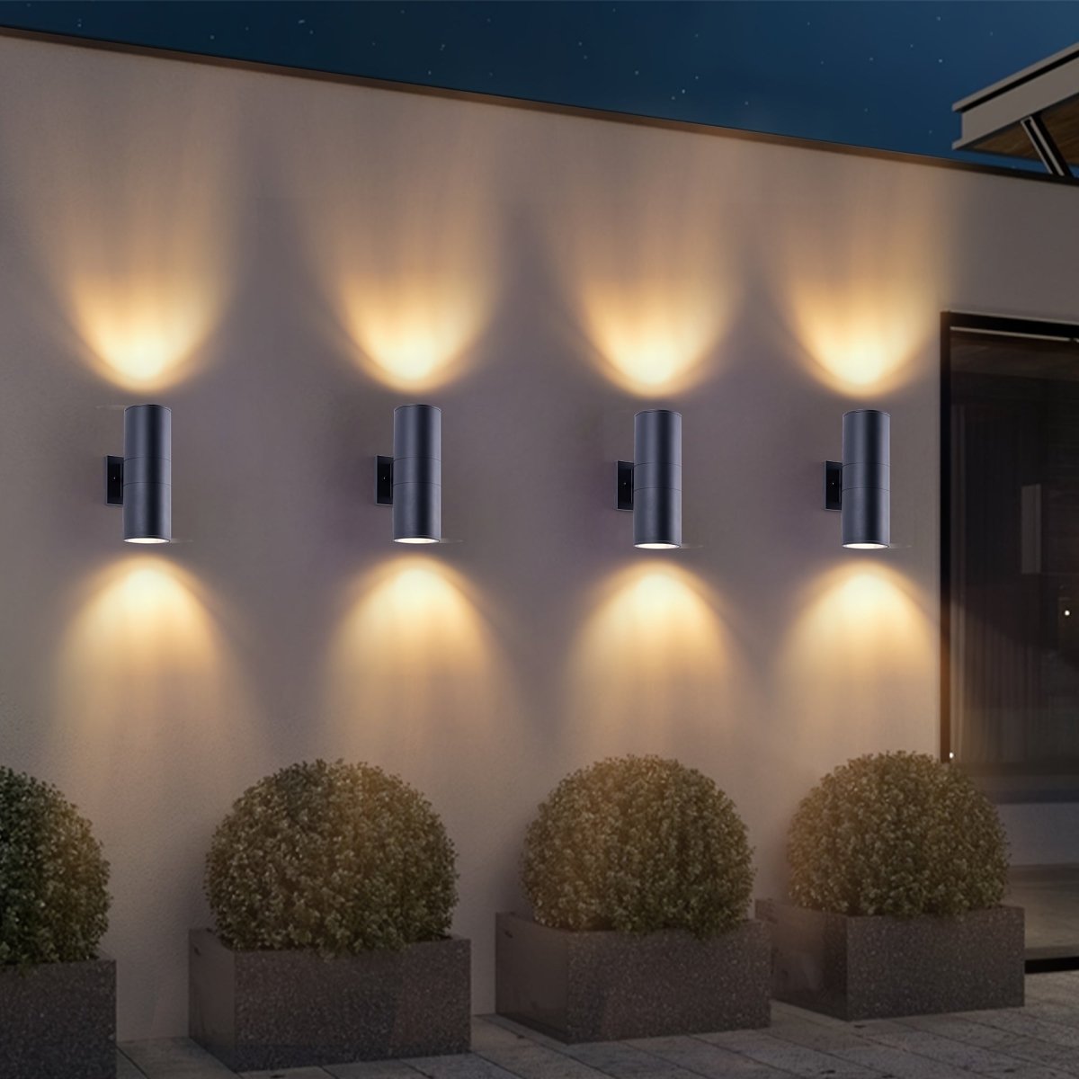 Outdoor Wall Lights Up and Down, Black External Wall Light 2 Pack, Exterior Wall Lights for House Facade_05