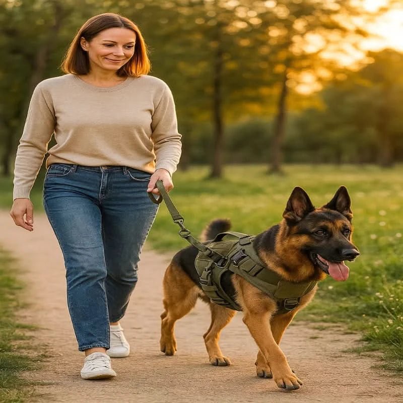 Tactical Dog Harness with Handle, Escape Proof Dog Harness for Small and Large Dogs, Padded Reflective Dog Vest_02